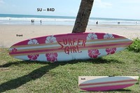 SU 100 R4-D /Deko Surfboard 100 cm beidseitig lackiert Surfbrett  Holz surfen