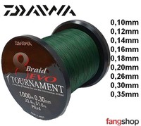 (ab 0,1501€/m) Daiwa Tournament EVO 8 GRÜN geflochtene Angelschnur Schnur ab 50m
