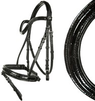 HKM Croco Trense Animal Krokodil Lack Leder Pony COB/VB WB