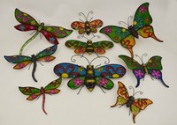 Dekobote, Metall Schmetterling Libelle XXL Wanddeko Gartendeko Gartenfigur bunt 