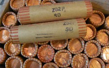 1982 Small Date Zinc Bank Wrapped Rolls of Lincoln Memorial Cents