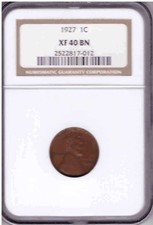 1927 Lincoln Wheat Cent Certified Xf-40 Bn by Ngc!(Grs6)