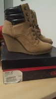 NEU Buffalo 37 leil stiefel stiefeletten blogger high heels sexy luxus beige 