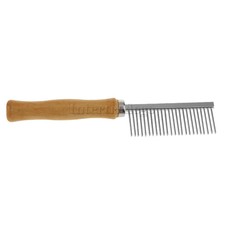Pet Grooming Beauty Comb Body Hair Trimmer Dog Massge Brush Wooden Handle