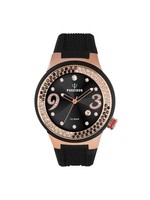 POSEIDON Damen-Armbanduhr  Analog Silikonband UP00426 Schwarz/Rosé UVP 159,- €