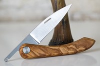 Claude Dozorme Capucin Olive Handarbeit aus Frankreich Brotzeitmesser Olivenholz