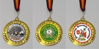 Medaille - 70mm Gold-Medaille mit Wunsch-Motiv, eigenes Vereinslogo/Foto usw.