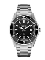 ECHT BULOVA Uhren Marine Star Herren Schwarz Edelstahl - 98B203