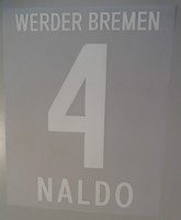 SV Werder Bremen 4 Naldo 23,4 cm Flock / Beflockung für Trikot Spielertrikot