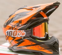 100% Strata MX Brille verspiegelt  Motocross Enduro Mandarin + klares Glas!