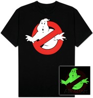 Ghostbusters  - Ghost Logo T-Shirt Schwarz Neu Official Herren Mens Tee