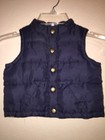 Gymboree - Baby Boy's Navy Puffer Zipper Vest (Size 6-12 Months) Fall Winter
