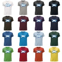 STUFF4 Herren/Rundhals T-Shirt/Schottland Flagge Splat/CS
