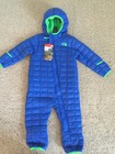 NEW THE NORTH FACE INFANT BOYS thermoball BUNTING SNOW SUIT MONSTER BLUE 18-24