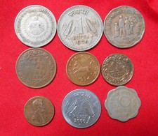 Republic/British India Mix 9 Coins Diffirent Mint & Years Nicklel Coins A621