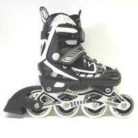 Weing Inline Skate verstellbare Kinder Inliner  schwarz Gr. 34 - 37 Abec 7 - LED