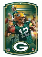 Aaron Rodgers Green Bay Packers Holz Wandbild 43 cm,NFL Football,Wood Sign