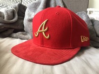 New Era - Fabric Mix Snapback Cap - MLB Atlanta Braves - Rot  Gold NEU