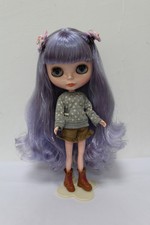 12" Takara Neo Blythe Dolls from Factory Nude Dolls Light purple curly 201H