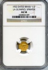 1932 La Olympics, Sprinter Token / Ngc Au 58