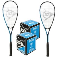 Dunlop Squashset Squash 2 Squashschläger + 2 Dunlop Bälle ohne Schlägerhülle NEU