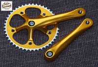 Single Speed Kurbel Solid 170mm 46Z Fixie Messenger Kurbelsatz rotgold