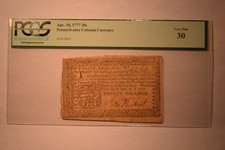 Pennsylvania April 10, 1777 20s Pcgs Very Fine 30.