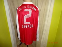 FC Bayern München Adidas Langarm Matchworn Trikot 2003/04 + Nr.2 Sagnol Gr.XL