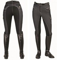Reithose -Denim chic Toskana 3/4 Besatz aus elastischem Alos Wildlederimitat HKM