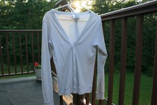 American Apparel Unisex Baby Rib Cardigan Silver XS 100% Cotton