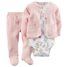 Carters Newborn 3 6 9 Months Floral Cardigan Set Baby Girl Clothes Cotton Pink