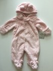 Baby Girl Infant Carter's Pink Hoodie Snowsuit Size 3 Months All Over Coat, NWT