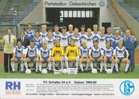 FC Schalke 04 Mannschaftsfoto Saison 1989/90 Größe DIN A4