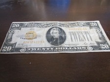 1928 A Series $20 Twenty Dollar Gold Certificate low serial count.