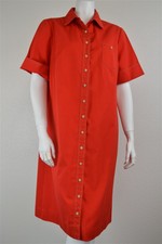 Authentic Vintage 50's Young Contemporary Red Short Sleeve Dress Size L