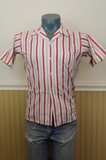 Vintage 50s E&W Boys Button Up Short Sleeve Print Shirt, 18