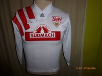 VfB Stuttgart Adidas Langarm D-Junior Matchworn Trikot 1992/93 + Nr.11 Gr.152