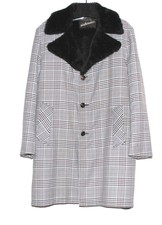 Vintage 1960's Hipster Men's Winter Coat Size 42 Gray Maroon Black Plaid Nice!