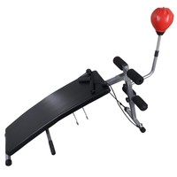 Sit-Up-Bank mit Punchingball Bauchbank Bauchtrainer Speedball Boxen Fitnessbank