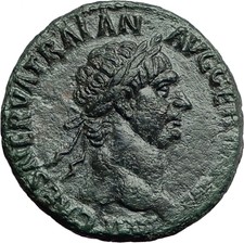 TRAJAN 98AD Rome Authentic Ancient Roman Coin VICTORIA Victory Goddess i57881