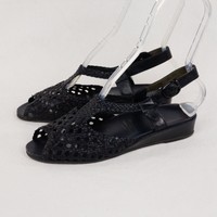 Ganter Damen Echtleder Sandalen Flecht-Leder Sandaletten Gr. 6 Weite F / 39