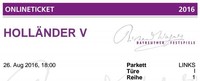Bayreuther Festspiele 26.08.2016 Holländer V 1 Karte 1-3 tickets Parkett A1