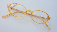 zierliche Damenbrille Kunststoff honigfarben klein schmal oval GR:S 46-17 Neu