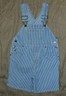 Youth Boys Classic LANDS END Brand Railroad Striped Overall Shorts size 5 / 26x4