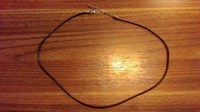 Lederband Leder Halsband mit Karabiner Kette braun 50cm Halskette Lederkette