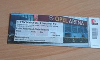 Ticket Testspiel Mainz05 - Liverpool Q Block  07.08.2016 Opel Arena 15.45h