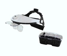 5 Lens Led Light Visor Headband Magnifier Magnifying Glass Head Loupe Jeweler