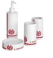 Mainz 05 Badezimmer Set Porzellan Seifenschale Zahnputzbecher Seifenspender NEU