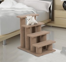 PawHut 24' Cat Tree 4-Step Stairway Perch Scratcher Pet Stairs Dog Ramp Ladder
