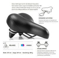 Fahrrad-Sattel für Trekking Cruiser Citybike Selle Royal Classic unisex